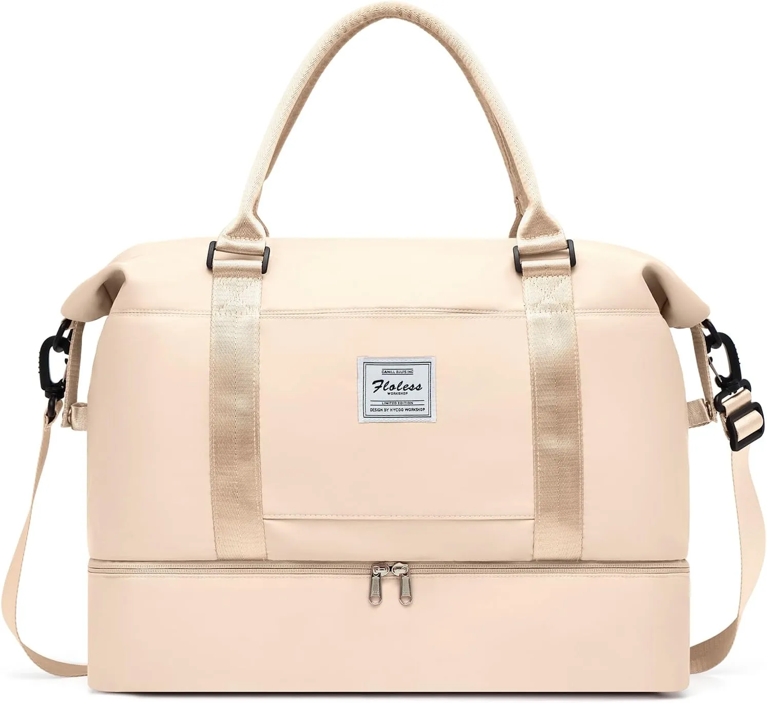 Travel Bag with Shoes Compartment,Weekender Bags for Women Travel,Carry On Duffel Overnight Bag with Trolley Sleeve & Wet Pocket,Travel tote Bag Sports Gym Bag