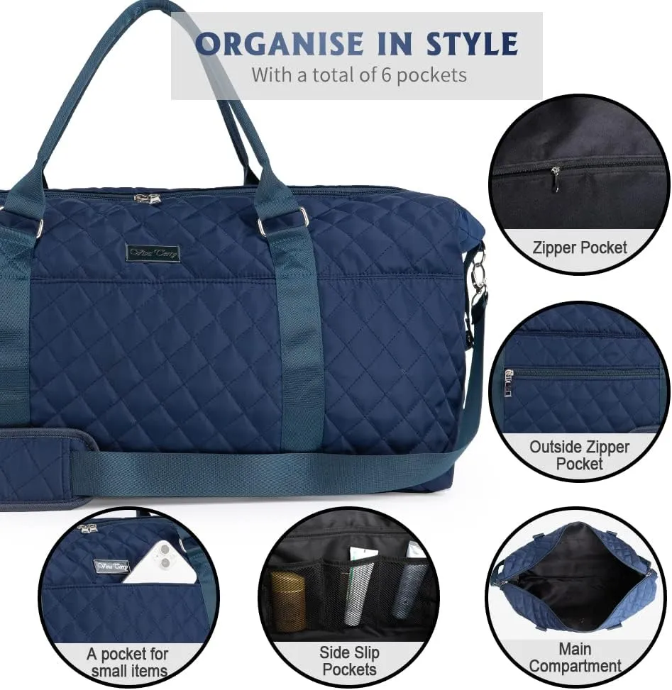 Travel Duffel Bag for Women, Large Overnight Bag with Adjustable Strap, Weekender Bag with Wet Pocket, Carry On Tote Bag, Sports Tote Gym Bag, Hospital Bag for Labor and Delivery