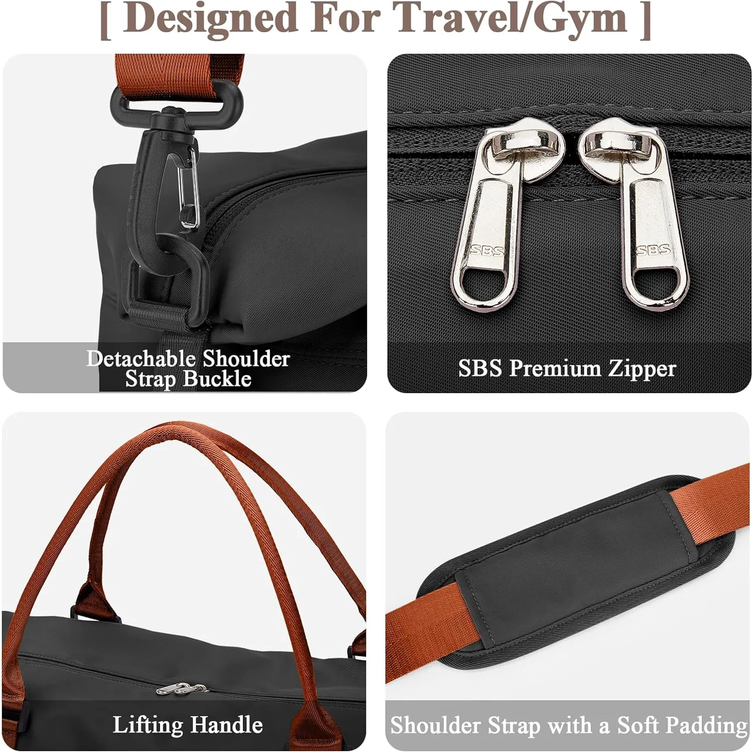 Travel Duffel Bag with Shoes Compartment, Overnight Weekender Bags for Women, Carry on Personal Item Travel Set