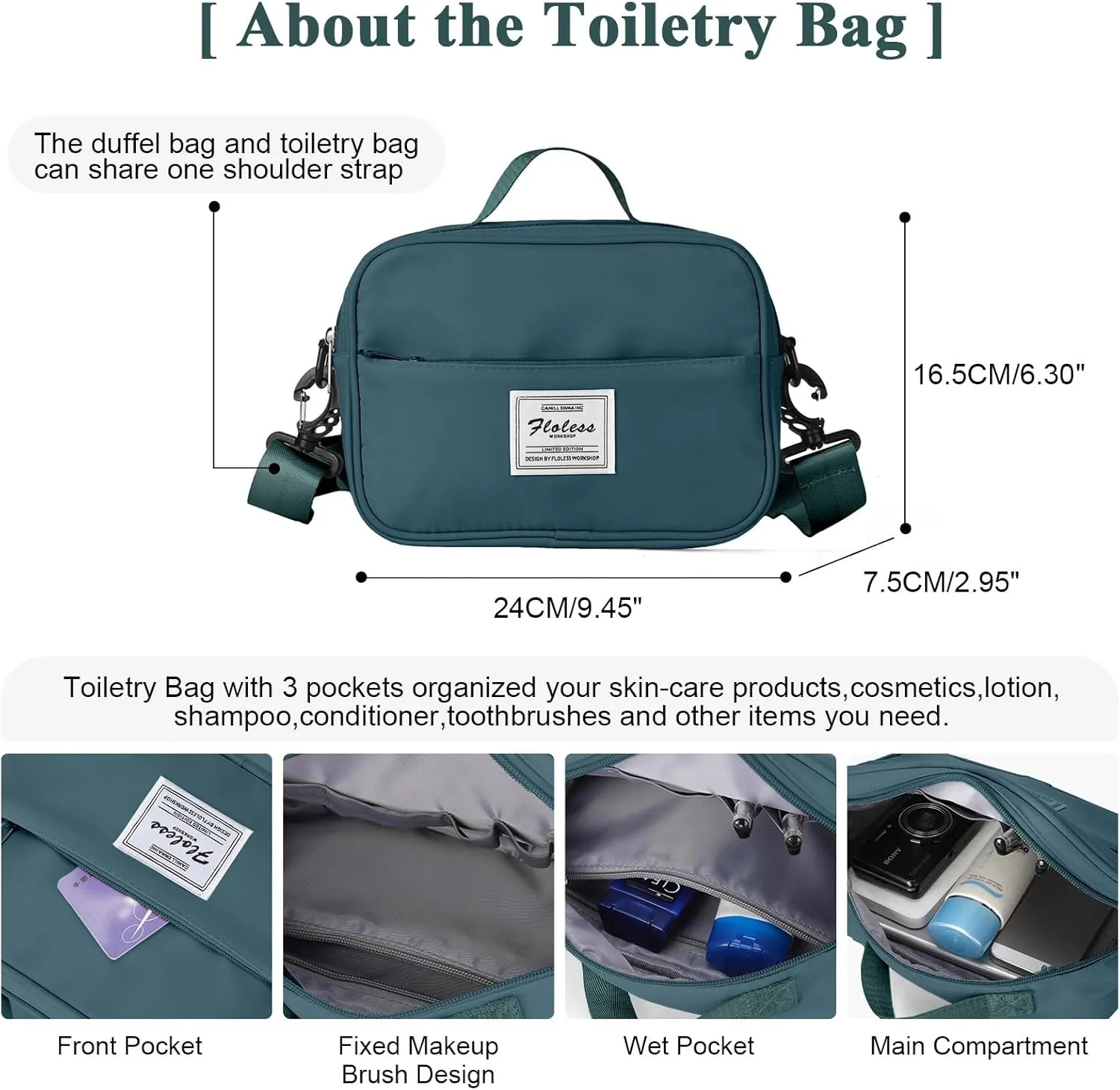 Travel Duffel Bag with Shoes Compartment, Overnight Weekender Bags for Women, Carry on Personal Item Travel Set