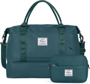Travel Duffel Bag with Shoes Compartment, Overnight Weekender Bags for Women, Carry on Personal Item Travel Set