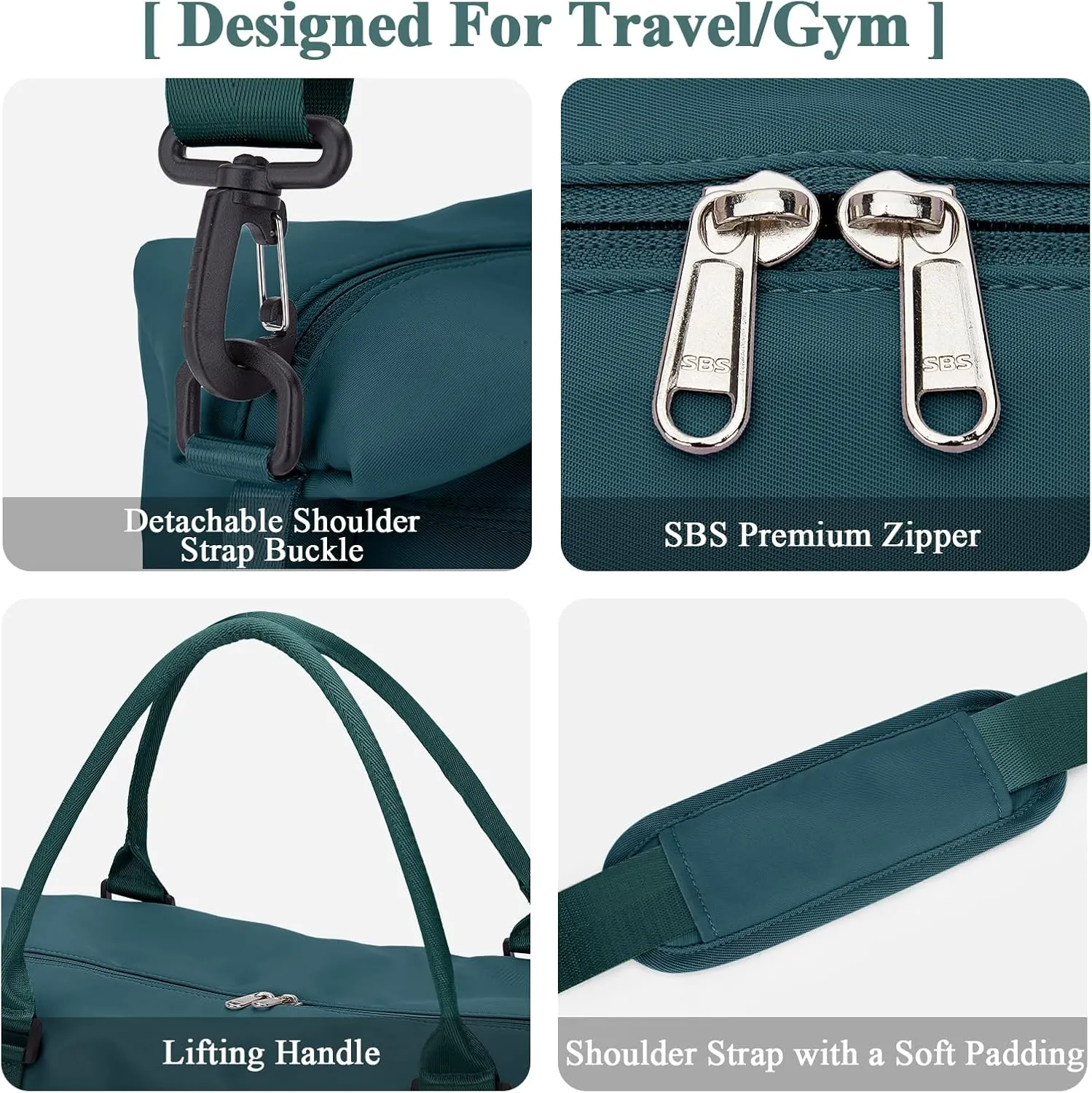Travel Duffel Bag with Shoes Compartment, Overnight Weekender Bags for Women, Carry on Personal Item Travel Set
