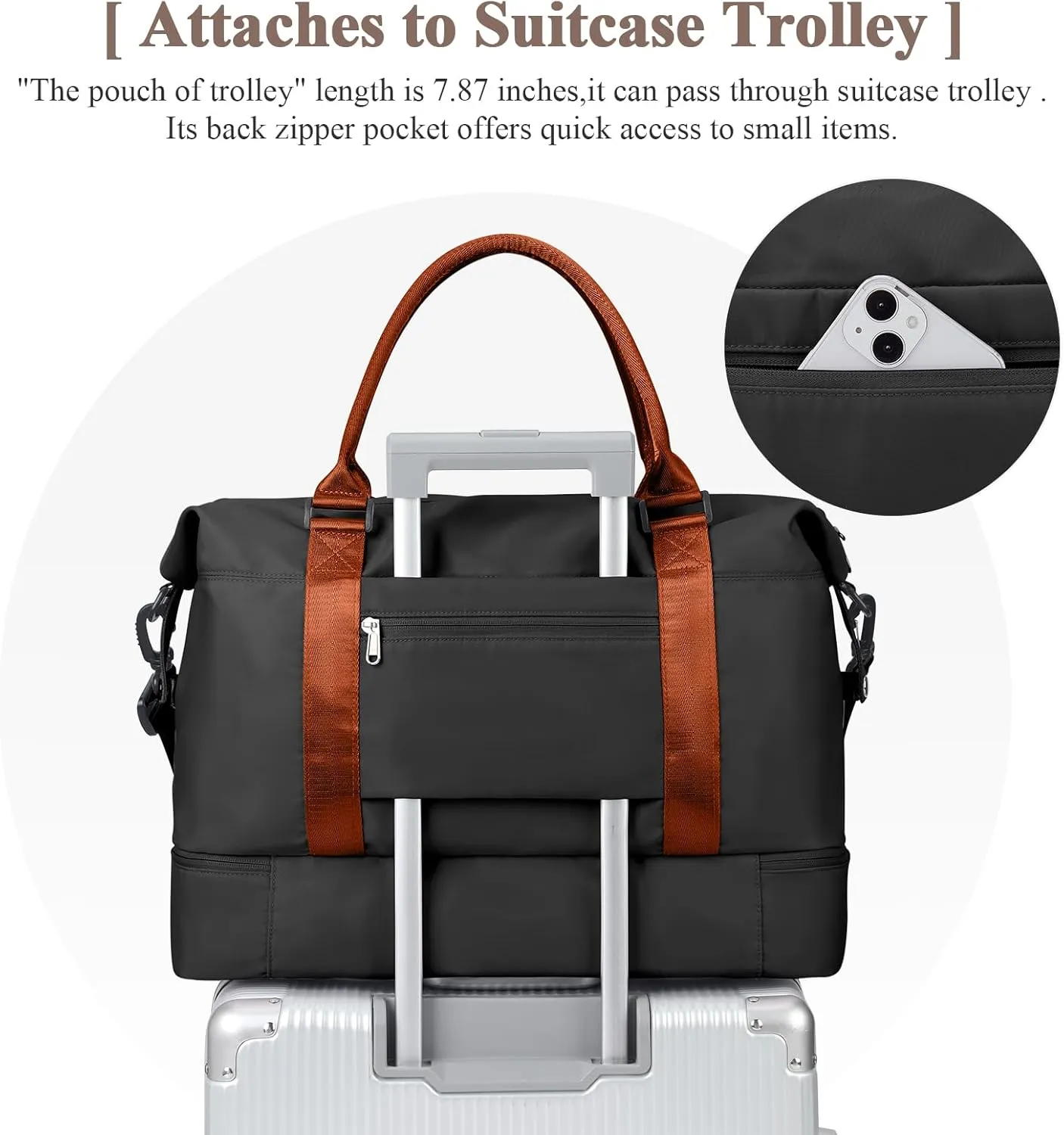 Travel Duffel Bag with Shoes Compartment, Overnight Weekender Bags for Women, Carry on Personal Item Travel Set