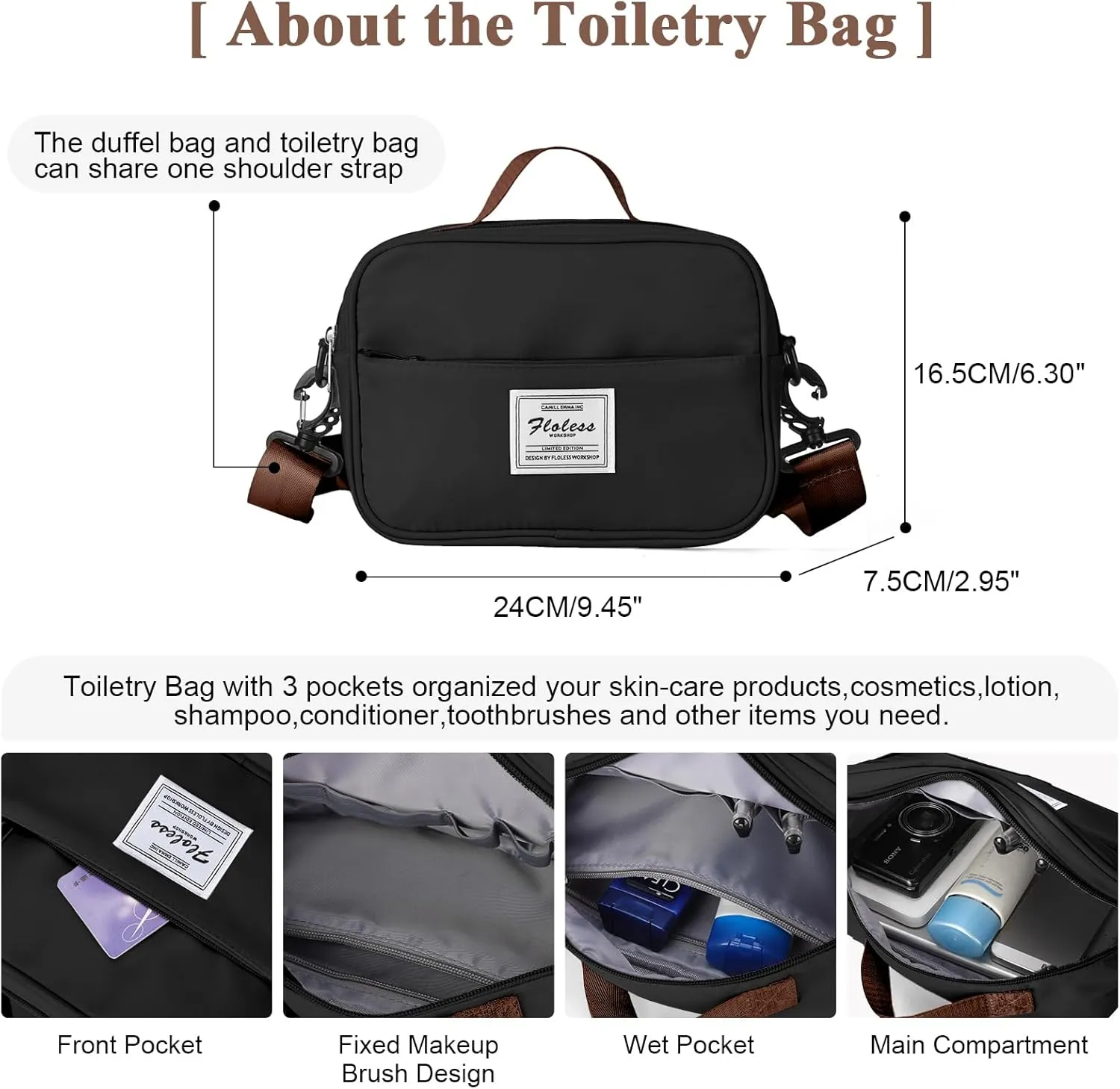 Travel Duffel Bag with Shoes Compartment, Overnight Weekender Bags for Women, Carry on Personal Item Travel Set
