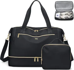 Travel Duffel Bags for Women Weekender Bags with Shoe Compartment Carry on Overnight Bags with Toiletry Bag Gym Bag with Wet Pocket Personal Item Travel Bag for Labor Delivery