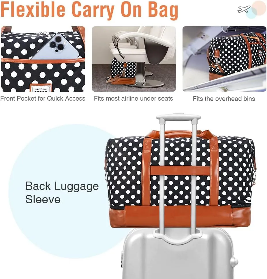 Travel Duffle Bag, Weekender Bags for Women Carry On Travel Bag Overnight Bag with Shoe Compartment Toiletry Bag