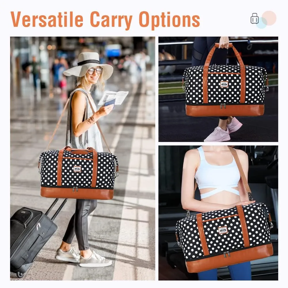 Travel Duffle Bag, Weekender Bags for Women Carry On Travel Bag Overnight Bag with Shoe Compartment Toiletry Bag