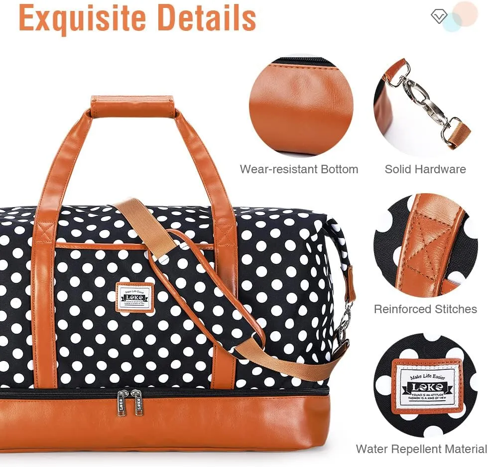 Travel Duffle Bag, Weekender Bags for Women Carry On Travel Bag Overnight Bag with Shoe Compartment Toiletry Bag
