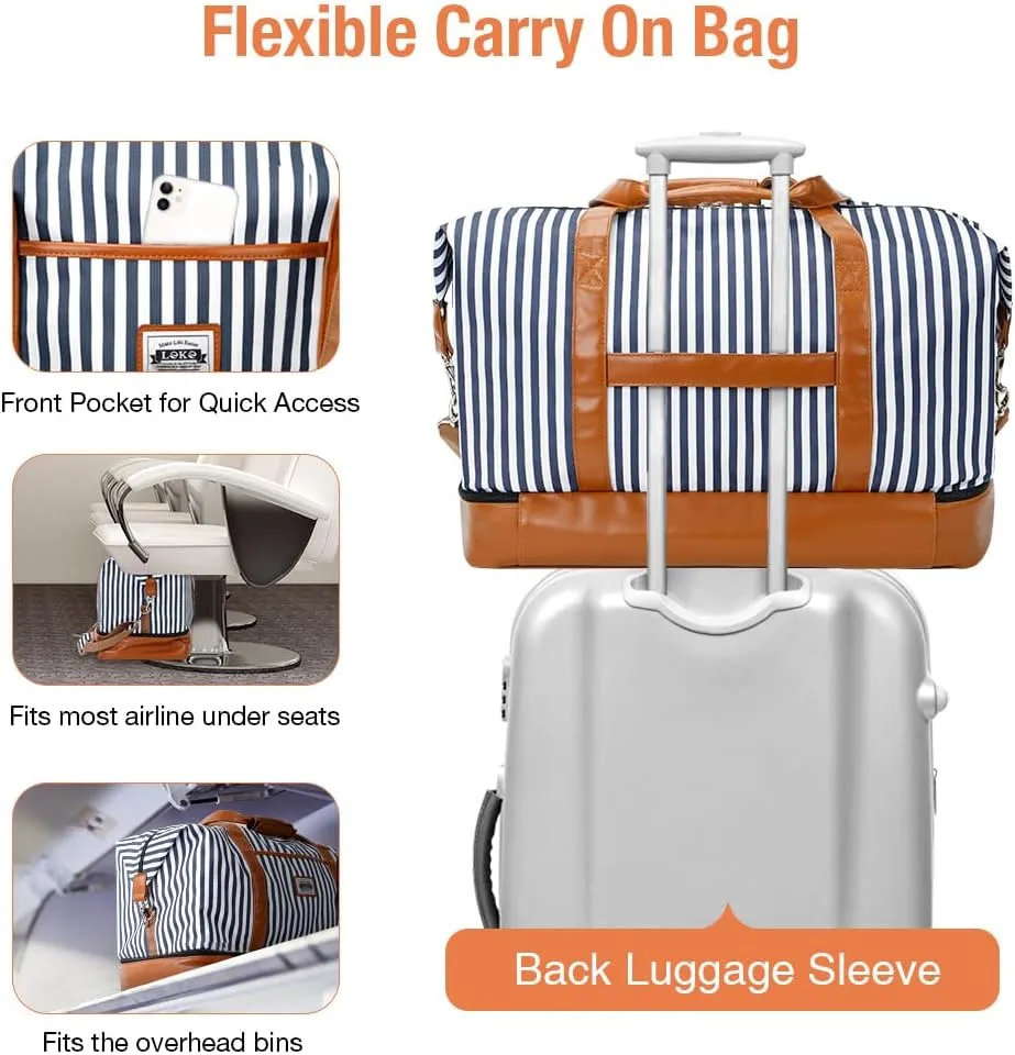 Travel Duffle Bag, Weekender Bags for Women Carry On Travel Bag Overnight Bag with Shoe Compartment Toiletry Bag