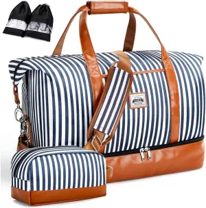 Travel Duffle Bag, Weekender Bags for Women Carry On Travel Bag Overnight Bag with Shoe Compartment Toiletry Bag