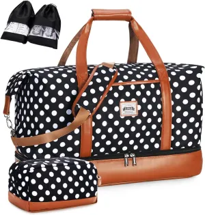 Travel Duffle Bag, Weekender Bags for Women Carry On Travel Bag Overnight Bag with Shoe Compartment Toiletry Bag