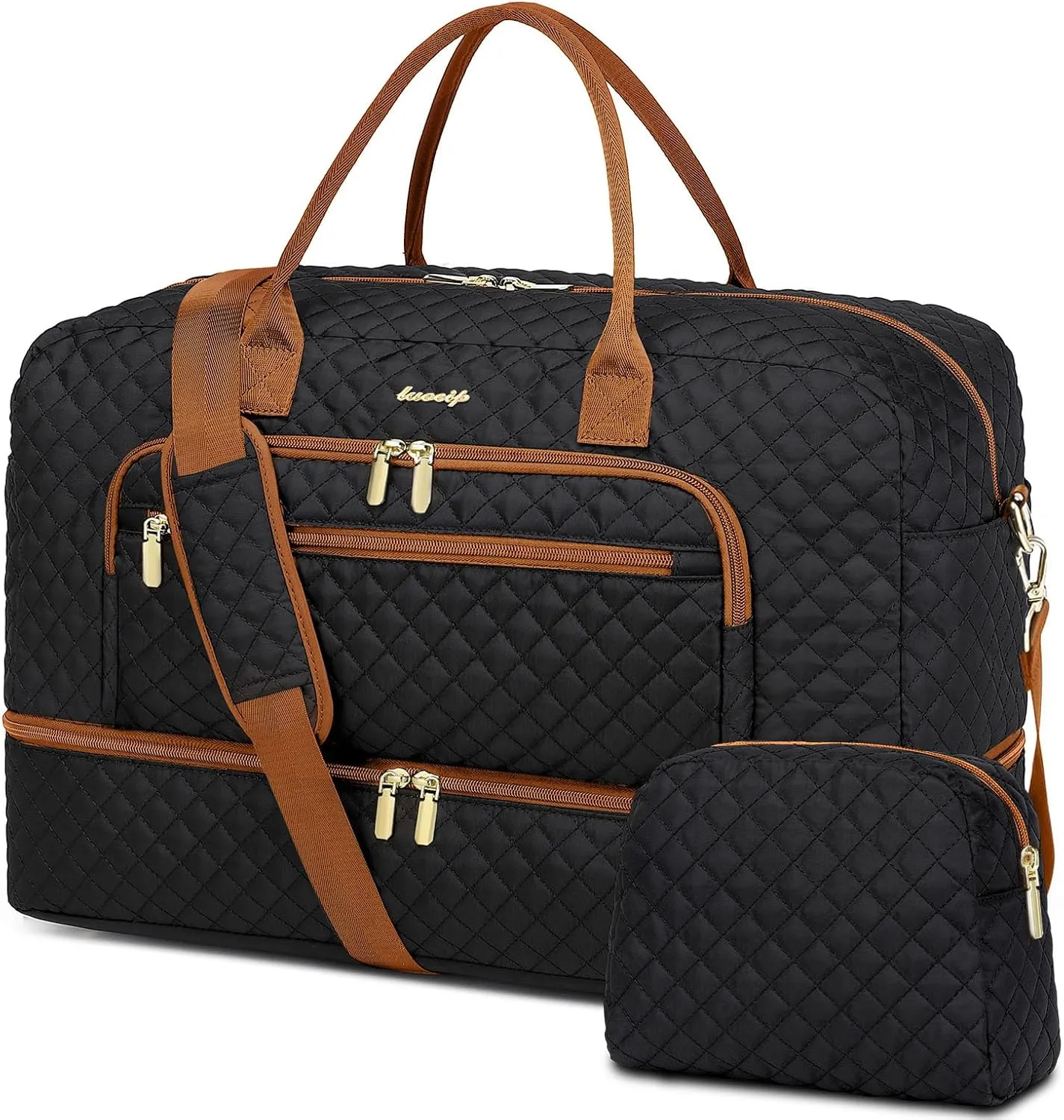 Travel Duffle Bag Weekender for Women - 38L Carry-On Overnight Personal Item Bag with Shoe Compartment & Wet Pocket Weekend Tote Bags with Toiletry Hospital Bags for Labor and Delivery
