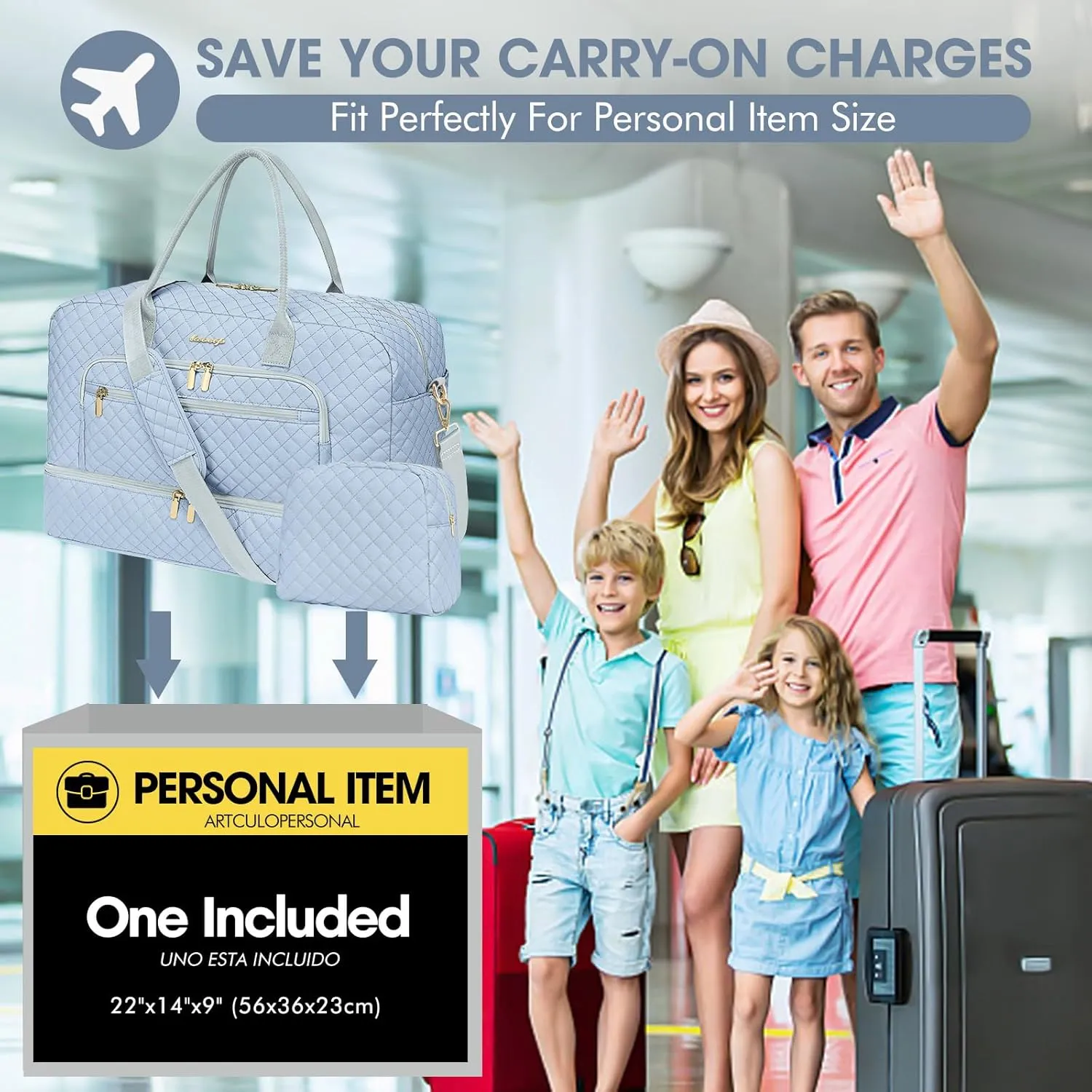 Travel Duffle Bag Weekender for Women - Carry-On Overnight Bag Personal Item Bag with Shoe Compartment & Wet Pocket Large Weekend Tote Bags with Toiletry Bag Hospital Bags for Labor and Delivery