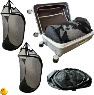Travel Laundry Bags for TSA Compliant Carry On Luggage. Laundry bag travel, Travel Essentials, Cruise Essentials 2025, Luggage Sets, Packing Cubes (Black, 2-Pack)