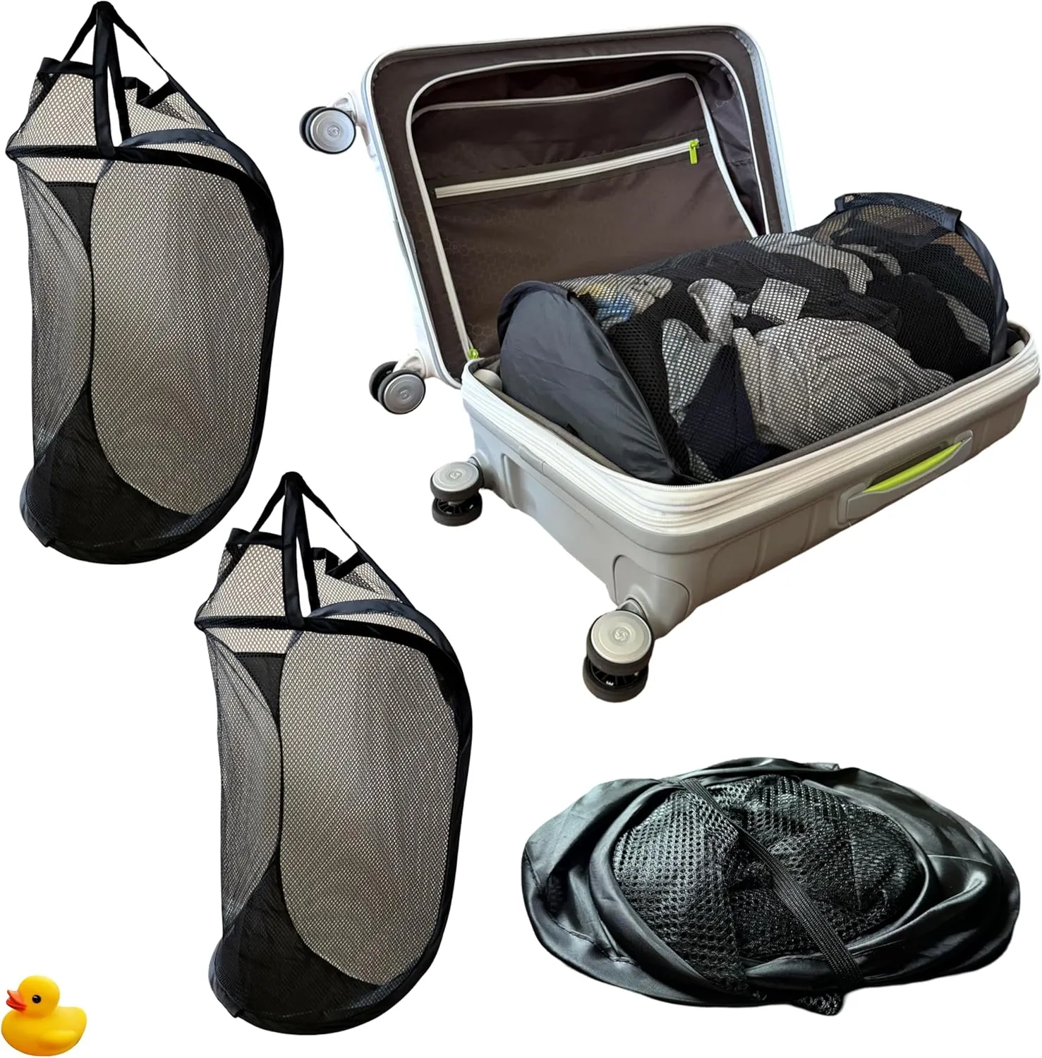Travel Laundry Bags for TSA Compliant Carry On Luggage. Laundry bag travel, Travel Essentials, Cruise Essentials 2025, Luggage Sets, Packing Cubes (Black, 2-Pack)
