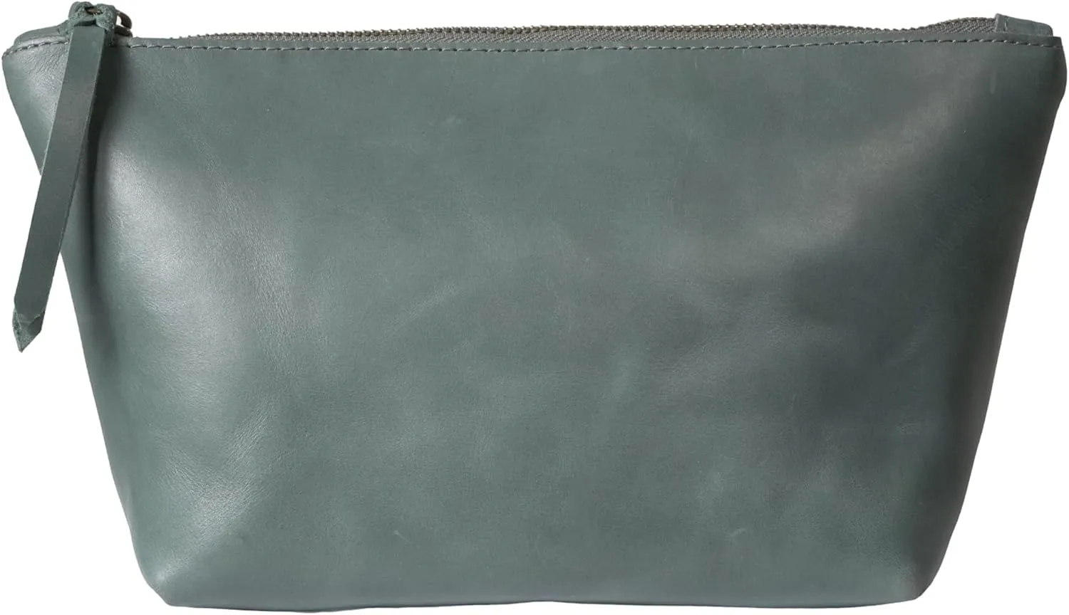 Travel Makeup Bag – 16 x 11 x 20cm Genuine Leather Makeup Bag Travel Essentials – Metallic Zipper Closure Make Up Pouch – Elegant and Stylish – Large Capacity Cosmetic Pouch – Green