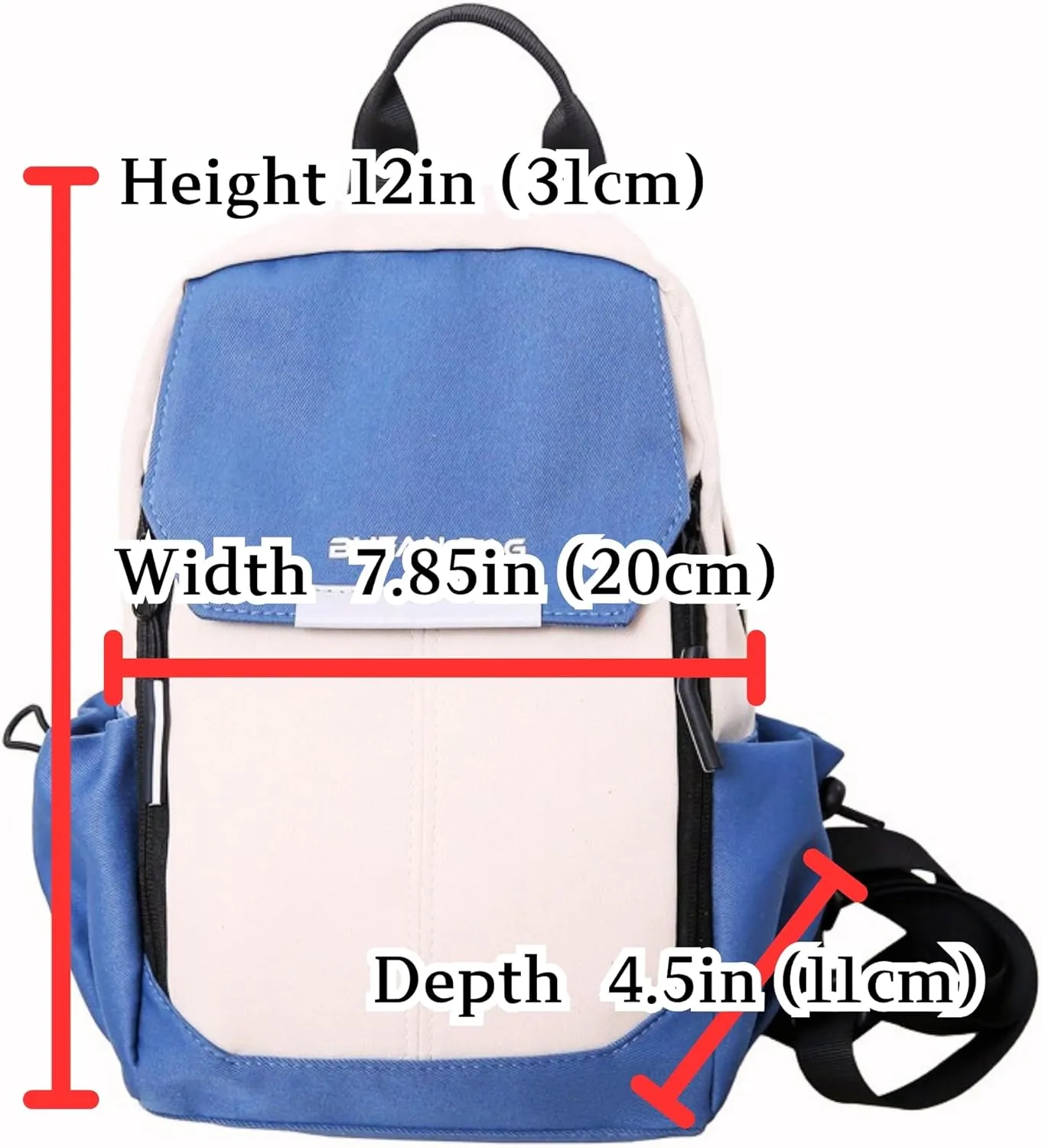 Travel Reflective Convertible Sling Backpack with Key Ring Strap, Large Capacity Water Resistant Anti-Theft Safety Chest Bags, Lightweight Crossbody Daypack for Work Hiking (Black White)