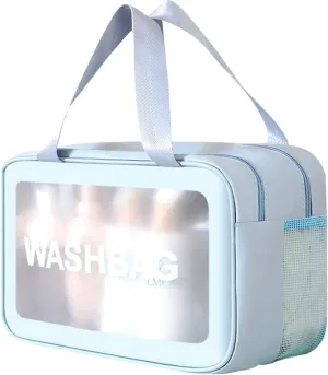 Travel Toiletry Bag, 2 in 1 Large Clear Makeup Bags,Cosmetics Bag,Transparent Skin Care Bag for Toiletries,Waterproof & Draining,PVC Toiletry Organizer Thickened Wash Bag for Women Men