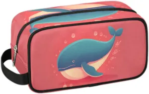 Travel Toiletry Bag for Women Men Blue Whale Hanging Cosmetic Bag Waterproof Makeup Bag for Shaving Makeup Toothbrush & Travel Essentials