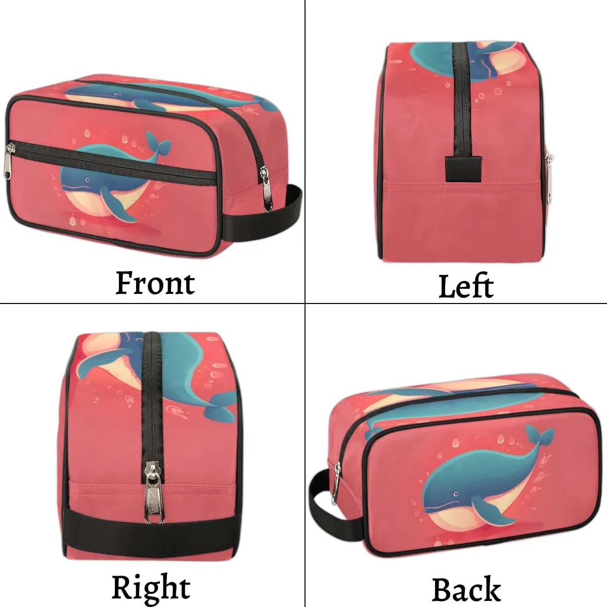 Travel Toiletry Bag for Women Men Blue Whale Hanging Cosmetic Bag Waterproof Makeup Bag for Shaving Makeup Toothbrush & Travel Essentials