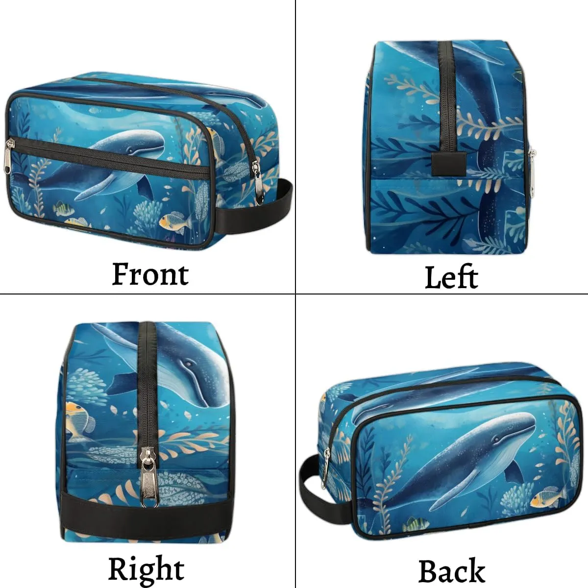 Travel Toiletry Bag for Women Men Sea Animal Whale Hanging Cosmetic Bag Waterproof Makeup Bag for Shaving Makeup Toothbrush & Travel Essentials