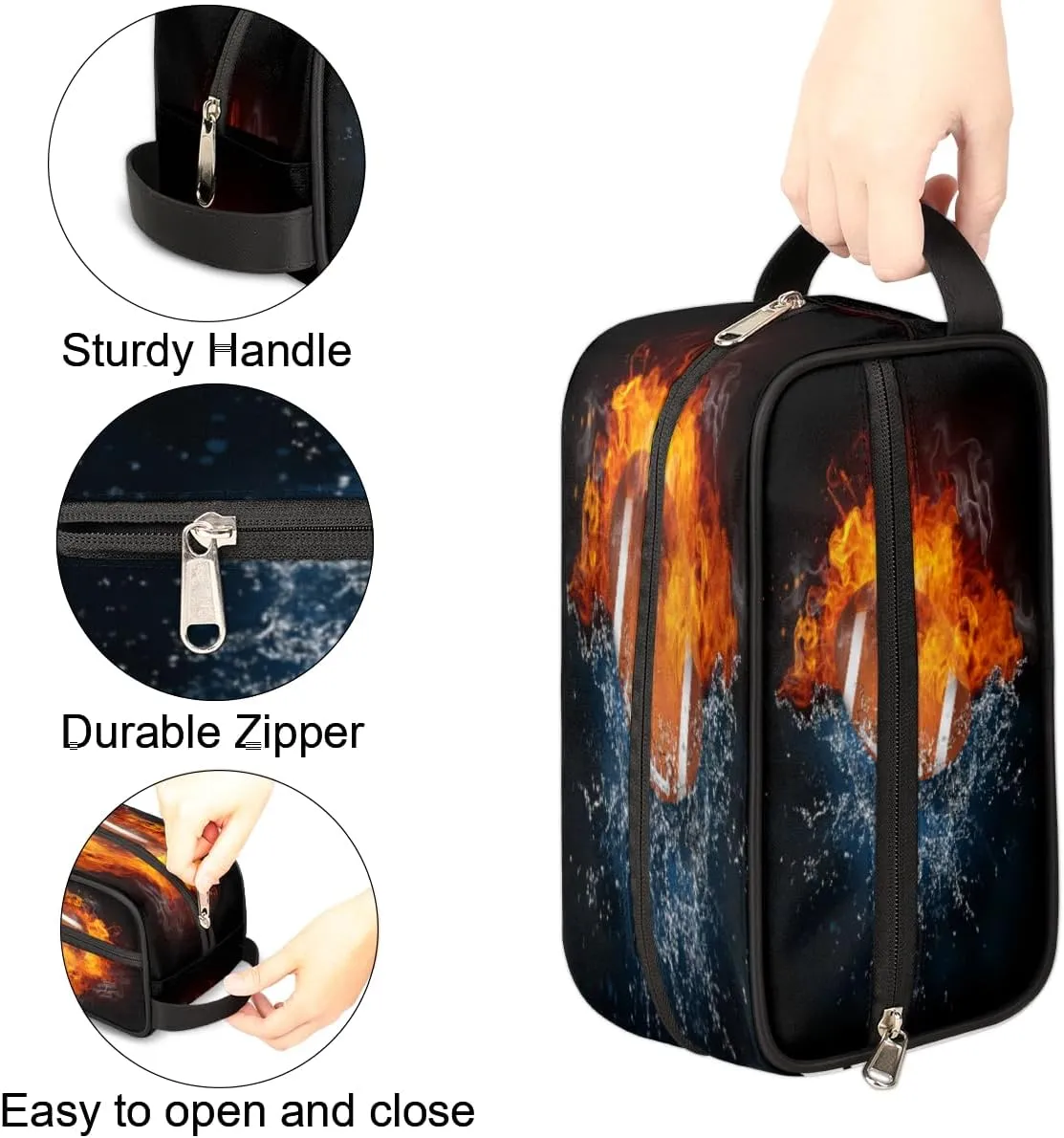 Travel Toiletry Bag for Women Men, Sport Football Water-resistant Shaving Bag American Football Hanging Dopp Kit Cosmetic Organizer Makeup Bag for Toiletries Accessories