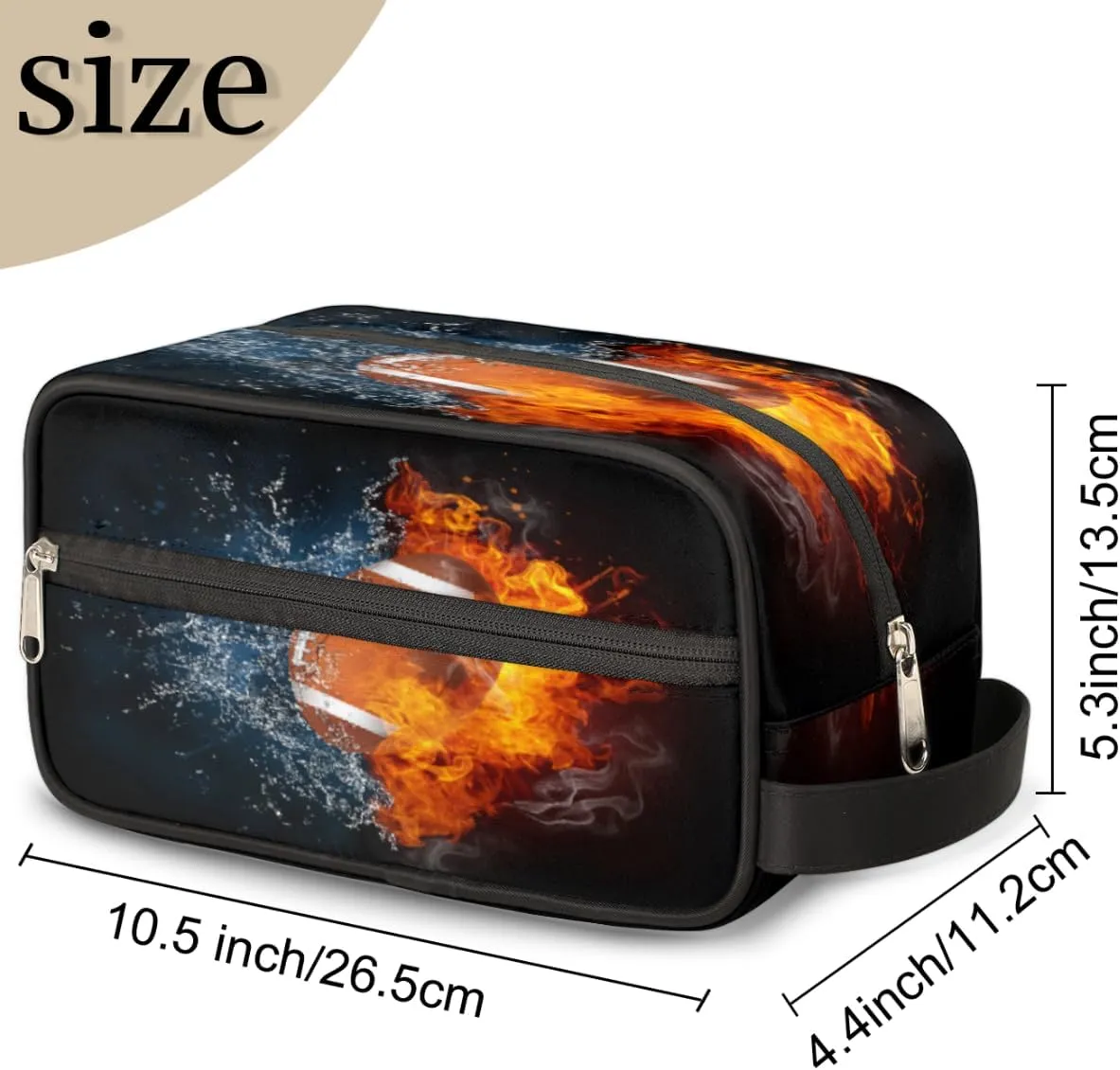 Travel Toiletry Bag for Women Men, Sport Football Water-resistant Shaving Bag American Football Hanging Dopp Kit Cosmetic Organizer Makeup Bag for Toiletries Accessories