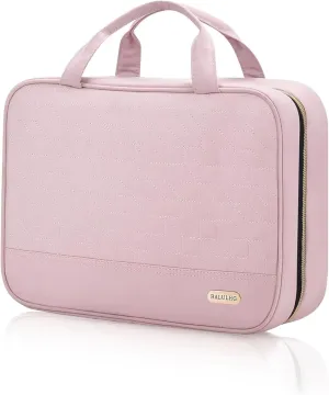 Travel Toiletry Bag for Women with Hanging Hook Traveling Essentials Organizer Water-Resistant Hanging Makeup and Toiletry Bag for Cosmetic Toiletries Make-Up,039-Small-Pink