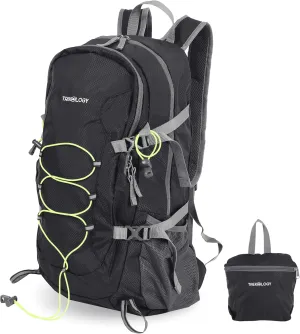 TREKOLOGY 40L Hiking Backpack - Foldable, Lightweight & Compact Packable Daypack Bag for Backpacking, Hiking, and Travel - Water-resistant, Shock-Absorbing Design with Adjustable Chest Strap