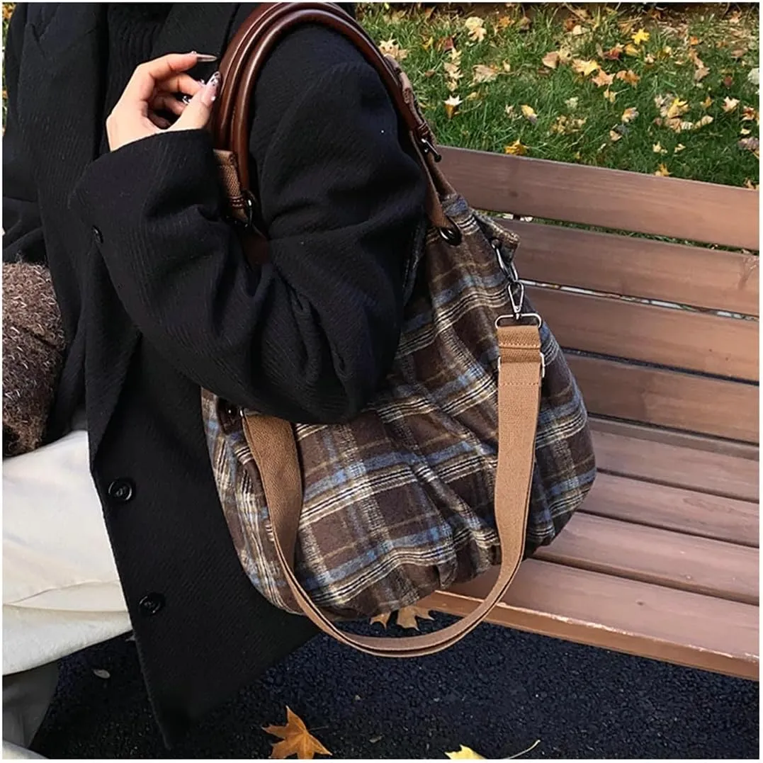 Trendy Corduroy Hobo Bags Women Crescent Crossbody Purse Slouchy Satchels Shoulder Bag Travel Top-handle Tote Handbag