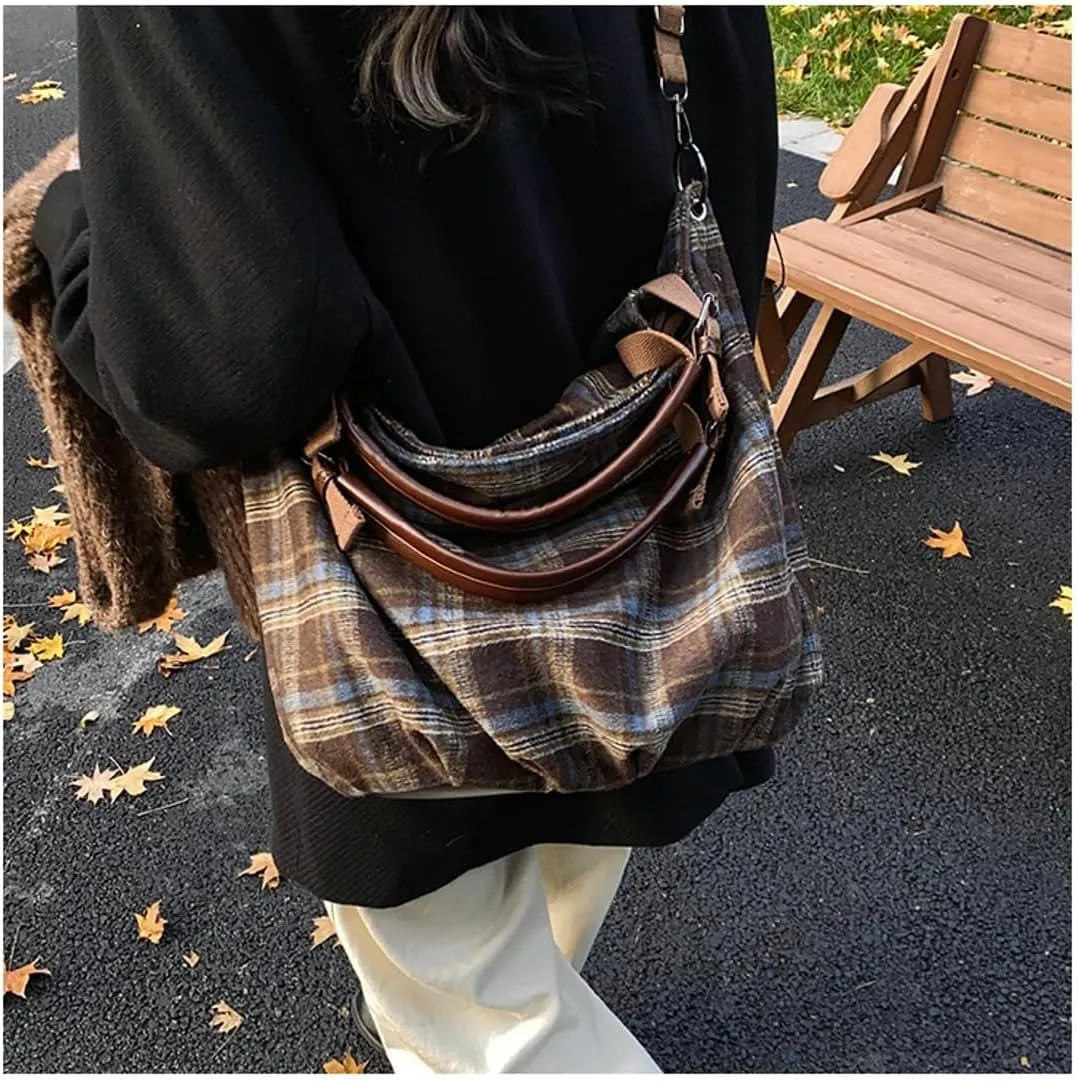 Trendy Corduroy Hobo Bags Women Crescent Crossbody Purse Slouchy Satchels Shoulder Bag Travel Top-handle Tote Handbag
