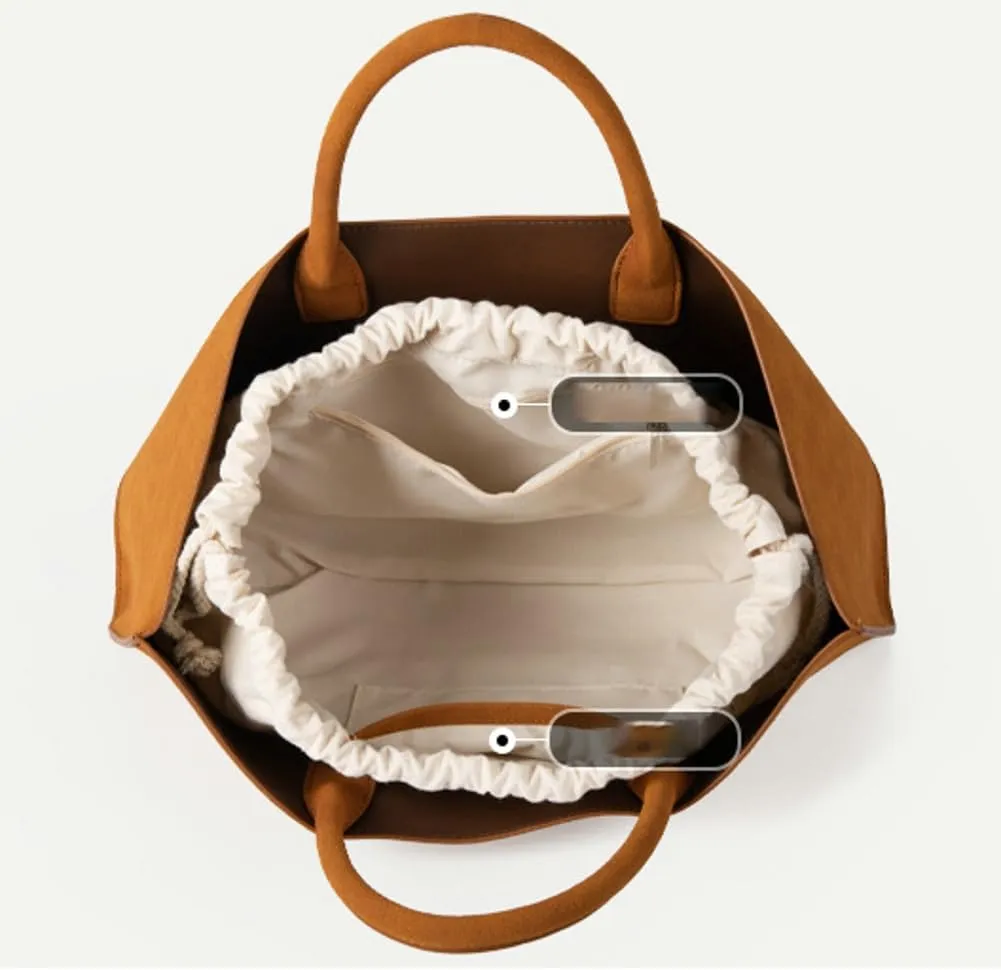 Trendy Hobo Bags Women Suede Underarm Shoulder Crossbody Purses Cute Satchel Bags Slouchy 2 Pcs Top-Handle Tote Handbags