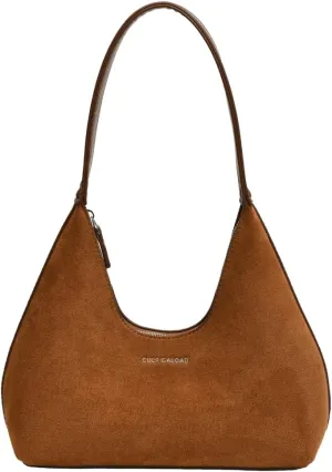 Trendy Suede Crescent Bag for Women Top Handle Satchel Bag Slouchy Shoulder Bag Work Purse Vintage Tote Bag Underarm Bag