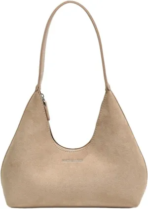 Trendy Suede Crescent Bag for Women Top Handle Satchel Bag Slouchy Shoulder Bag Work Purse Vintage Tote Bag Underarm Bag