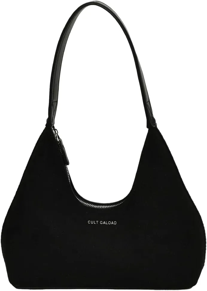 Trendy Suede Crescent Bag for Women Top Handle Satchel Bag Slouchy Shoulder Bag Work Purse Vintage Tote Bag Underarm Bag
