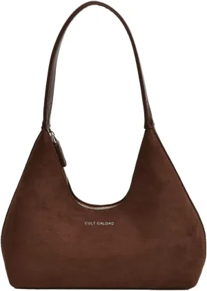 Trendy Suede Crescent Bag for Women Top Handle Satchel Bag Slouchy Shoulder Bag Work Purse Vintage Tote Bag Underarm Bag
