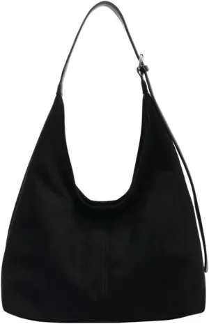 Trendy Suede Tote Bags Crescent Shoulder Bag for Women Satchels Crossbody Purse Suede Handbag Work College Bag Winter Bag