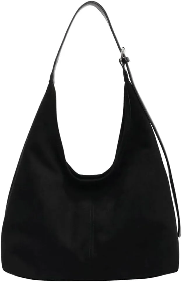 Trendy Suede Tote Bags Crescent Shoulder Bag for Women Satchels Crossbody Purse Suede Handbag Work College Bag Winter Bag