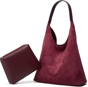 Trendy Suede Tote Bags for Women Work Bags Retro Suede Slouchy Bag Travel Handbag Office College Tote Handbag 2025