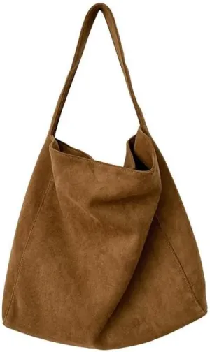 Trendy Women’s Large Suede Tote Bag Shoulder Bags For Women Fall Underarm Bag Winter Hobo Bag Work Purses Travel Handbag