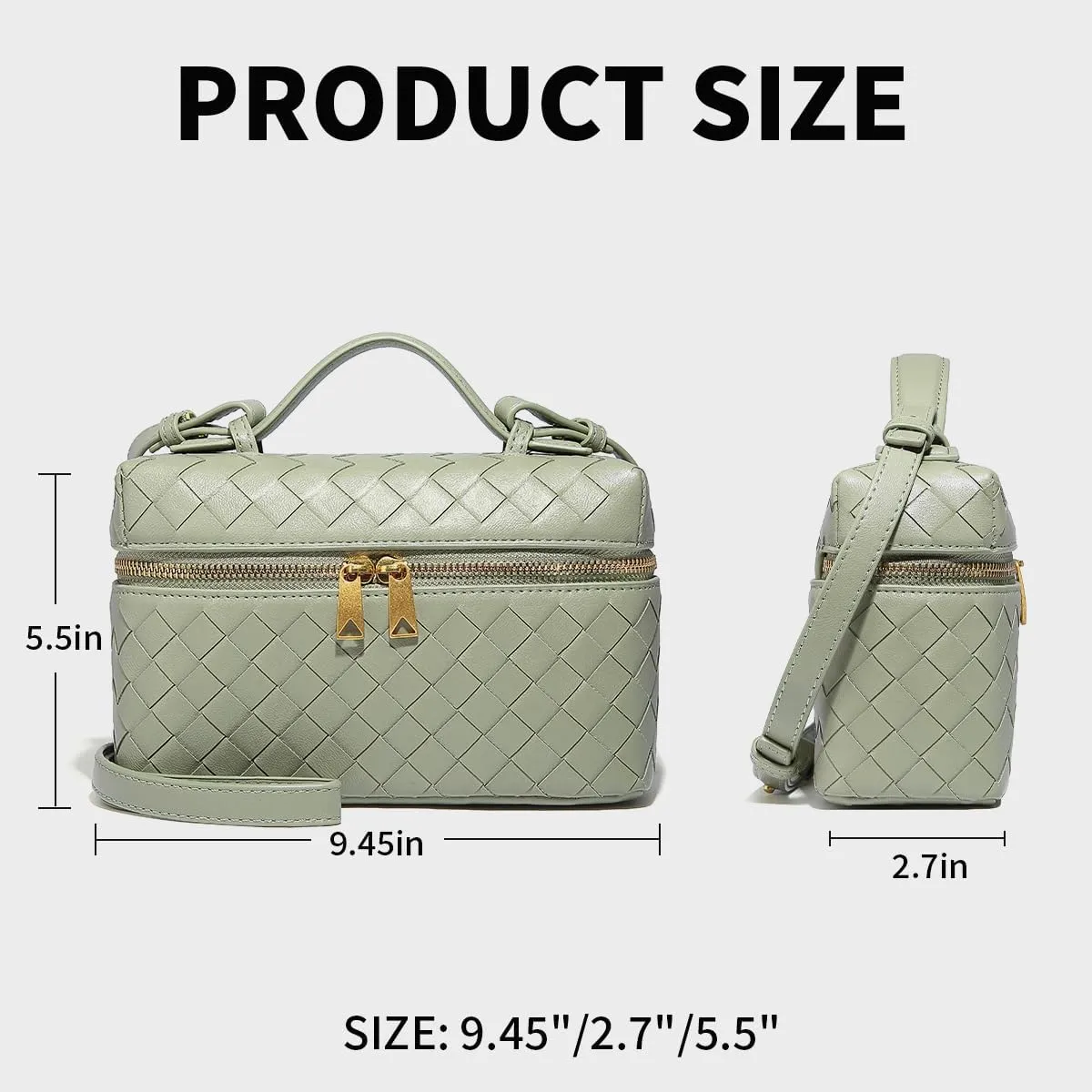 Trendy Woven Crossbody Purse Bag for Women, Cute Shoulder Bag Square Box Bags Mini PU Leather Top Handle Purses Handbag