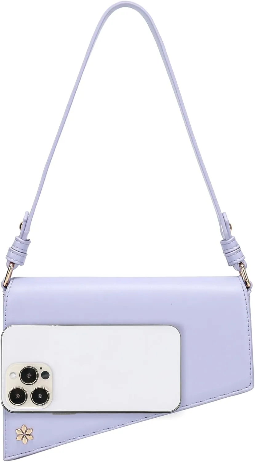 Triangular Geometric Under Arm Hobo Bag - PU Vegan leather