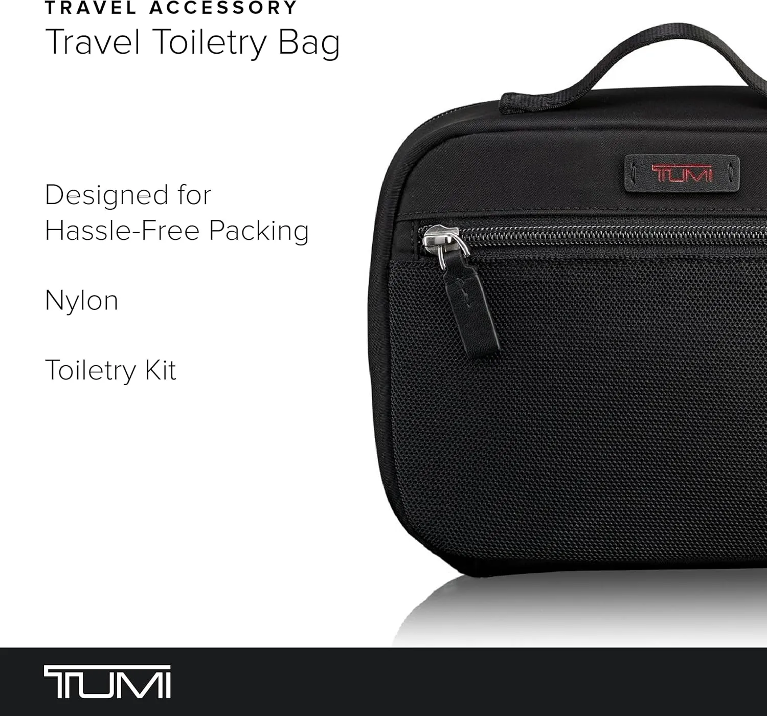 TUMI - Accessory Pouch - Travel Case Organizer for Cords, Electronics, Cosmetics, Hygiene Kit - Nylon Toiletry Bag - Large, Black