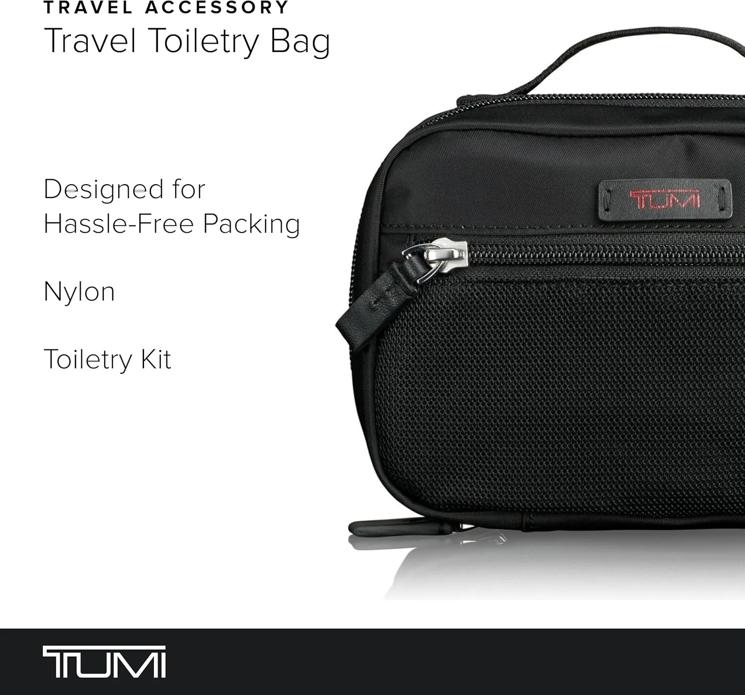 TUMI - Accessory Pouch - Travel Case Organizer for Cords, Electronics, Cosmetics, Hygiene Kit - Nylon Toiletry Bag - Small, Black