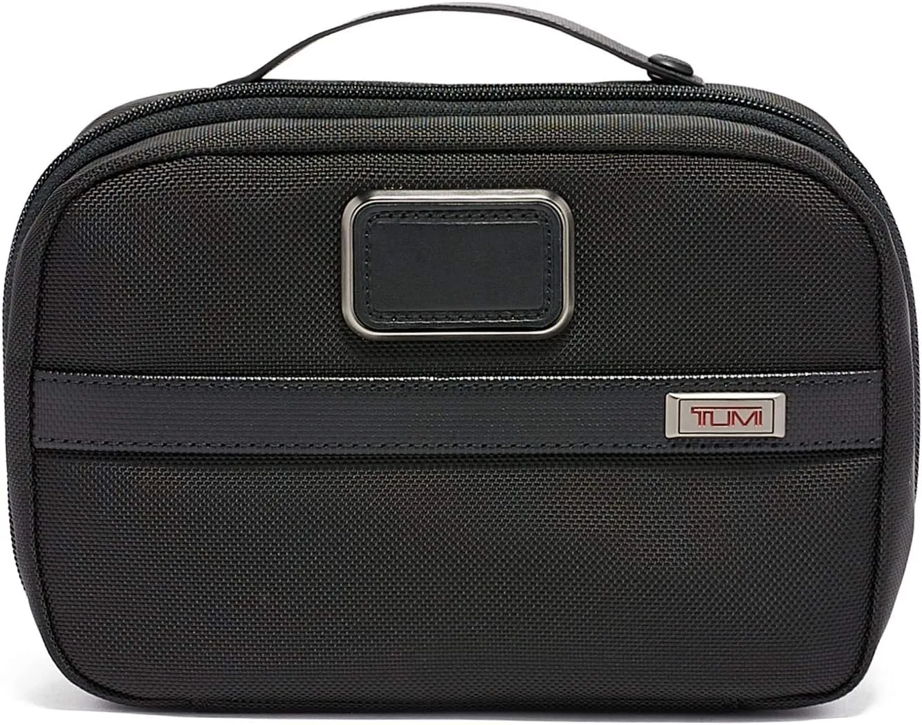 TUMI - Alpha 3 Split Travel Kit - Luggage Accessories Toiletry Bag for Men and Women with Embossed Leather Carry Handle - Black