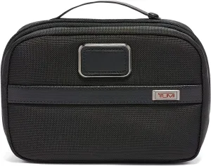 TUMI - Alpha 3 Split Travel Kit - Luggage Accessories Toiletry Bag for Men and Women with Embossed Leather Carry Handle - Black