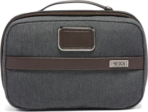 TUMI Alpha Split Travel Kit - Compact Toiletry Bag for Men & Women - Features Removable Leather Handle & 3 Zip Pockets