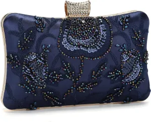 UBORSE Bridal Clutch Purses for Women Vintage Evening Bag Beaded Purses Accessories Luxury Gatsby 1920s with Chain