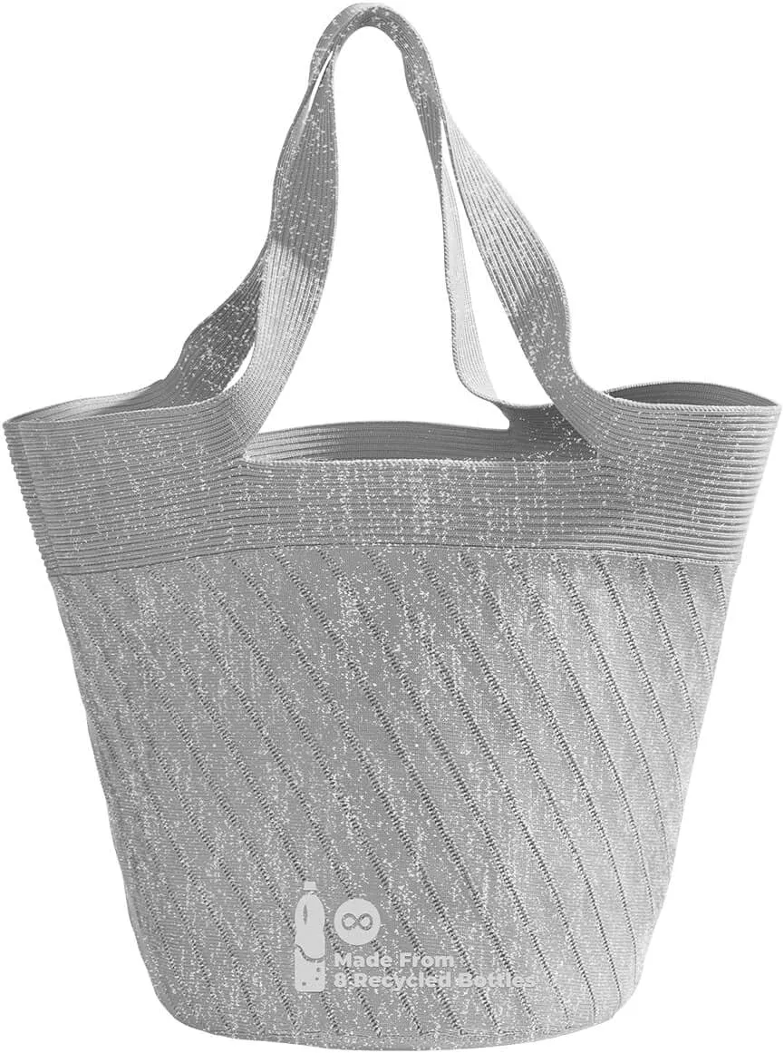 Ultra Lightweight Tote Bag For Women (18.7” x 8.5”) - Upcycled Flexible Machine Washable Shopping Tote Bag For Women