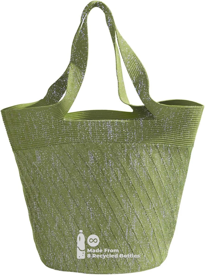 Ultra Lightweight Tote Bag For Women (18.7” x 8.5”) - Upcycled Flexible Machine Washable Shopping Tote Bag For Women